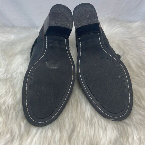 Sperry Black Leather Liberty Chelsea Braid Trim Booties Sz 8.5 - Picture 7 of 8